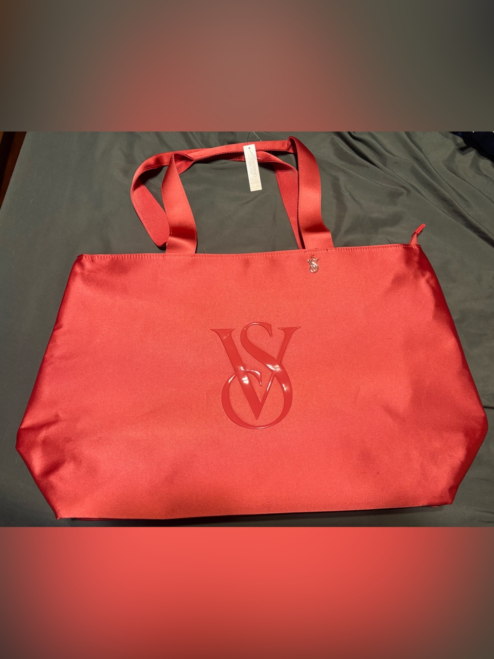 Victoria's Secret Red Satin Logo Tote